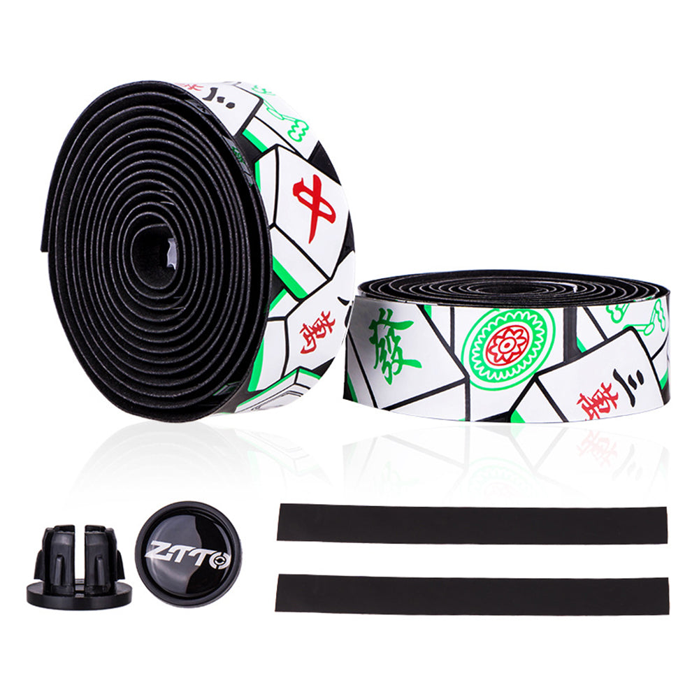 ZTTO CSBD 2Pcs Mahjong Pattern Bicycle Handlebar Anti-skid PU+EVA Tape Bike Handlebar Wrap Straps ZTTO CSBD 2Pcs Mahjong Pattern Bicycle Handlebar Anti-skid PU+EVA Tape Bike Handlebar Wrap Straps